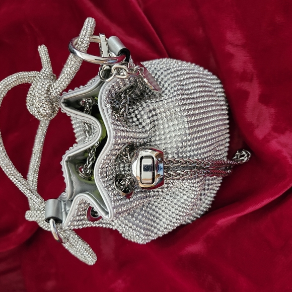 💎Aldo Silver Womens Rhinestone Handbag💎 - Picture 4 of 4